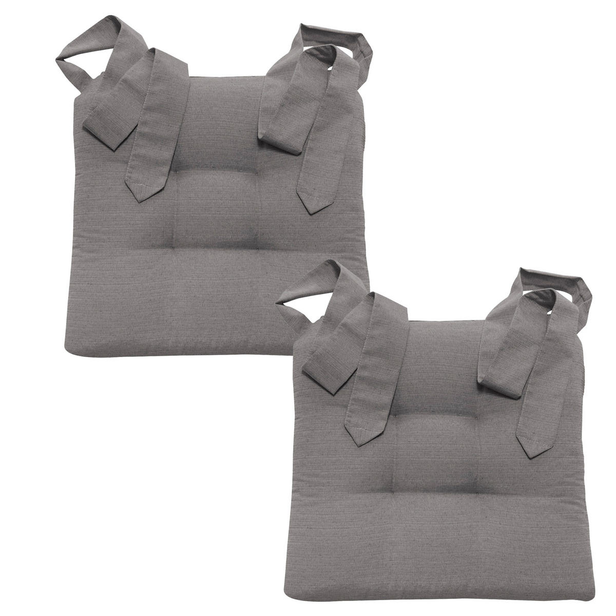 STUHLKISSEN Fino mit Schleifenband 2er Set grau - Grau, Textil (46/42/7cm) - Magma Heimtexx