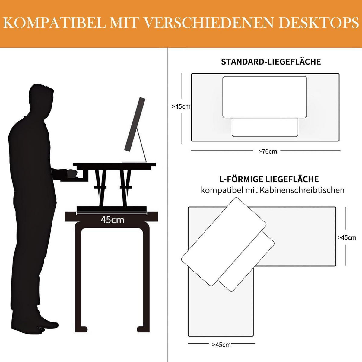 SCHREIBTISCHAUFSATZ höhenverstellbar 101 x 40 cm Weiß - Weiß, Kunststoff (40/101/50cm)