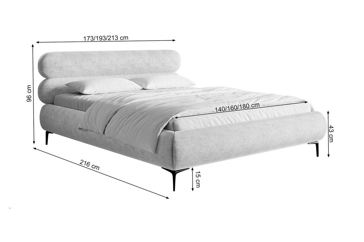 POLSTERBETT Roule Olivgrün Chenille mit schwarzen Metallbeinen 180 cm - Schwarz/Olivgrün, Textil/Metall (180/200cm) - Selsey