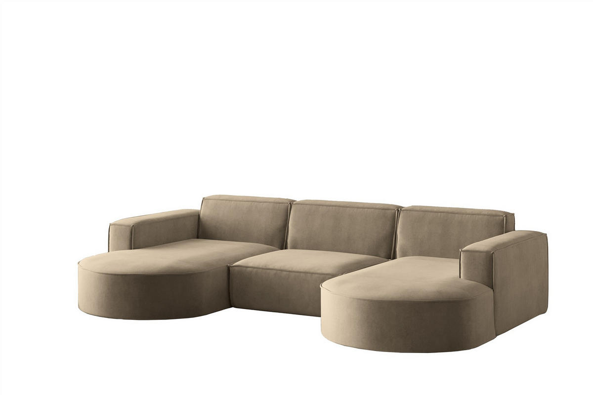 WOHNLANDSCHAFT Palma In Noel - Braun, Holzwerkstoff/Textil (299/78/165cm) - Fun Möbel