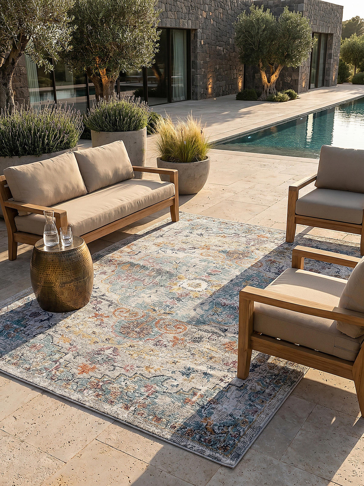 TEPPICH Outdoor Orientalisch LIMMAT Polypropylen Mehrfarbig 160 x 230 cm - Multicolor, Textil (160/230cm) - KADIMA DESIGN