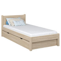 BETT mit Schublade N02 Sonoma Eiche 100/190 - Sonoma Eiche, Naturmaterialien/Holz (100/190cm) - N-Wood