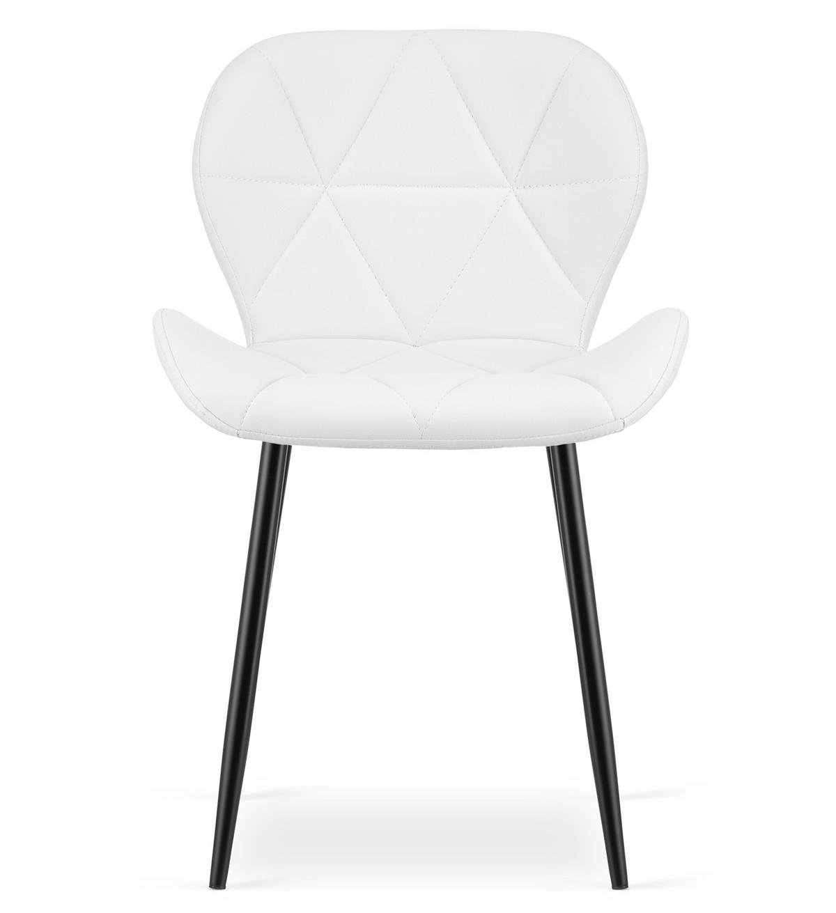 STUHL Weiß 46x53 cm MANGO Öko-Leder 4 Stück - Weiß, Kunststoff (46/49/53cm)