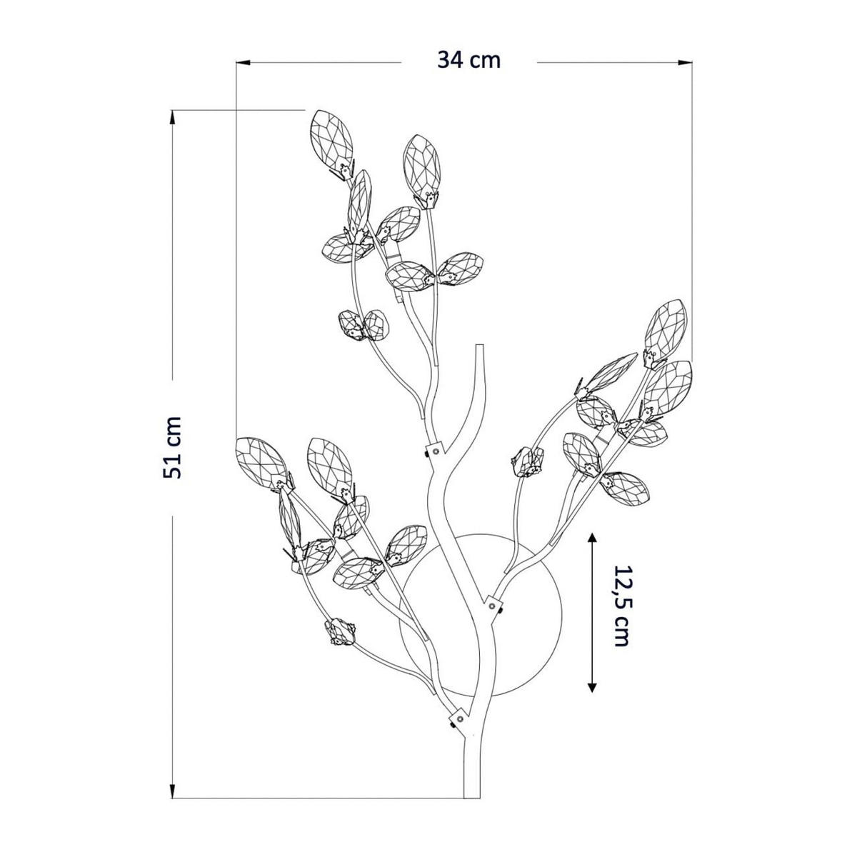 WANDLEUCHTE Ebensee, Roségold, 51cm - Roségold, Glas (34/51/17cm) - KOSILUM