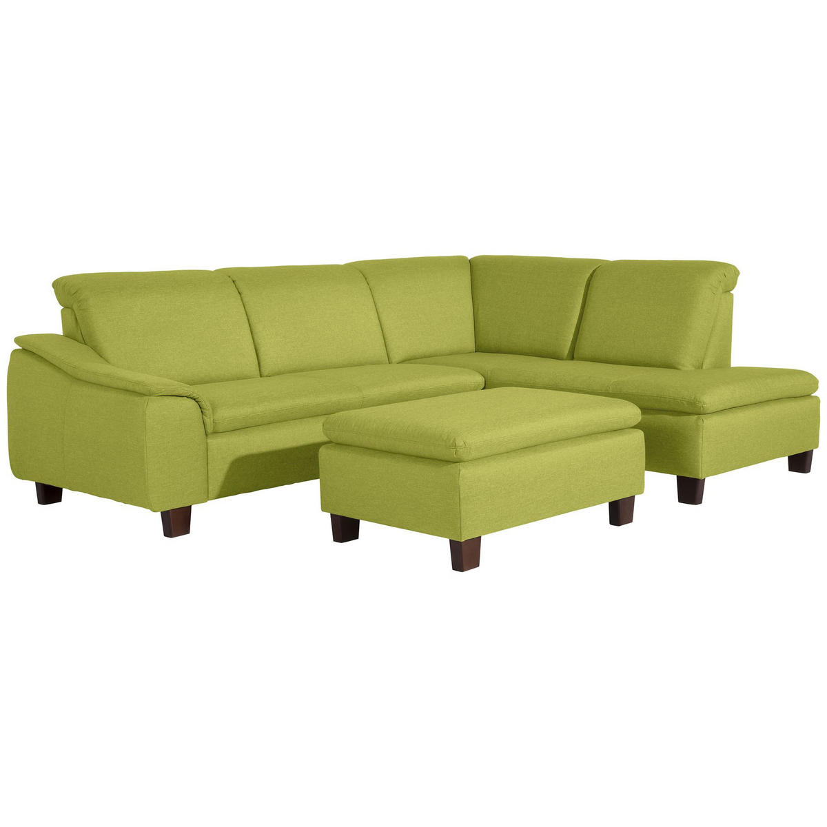 ECKSOFA mit Ottomane rechts Kaylil Flachgewebe apfel - Apfelbaumfarben, Kunststoff (187/247cm) - 58aufmkessel