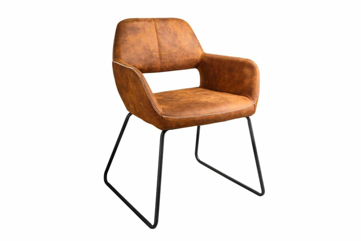 STUHL MUSTANG Microfaser Braun 80 cm - Schwarz/Braun, Textil/Metall (57/77/61cm) - riess-ambiente