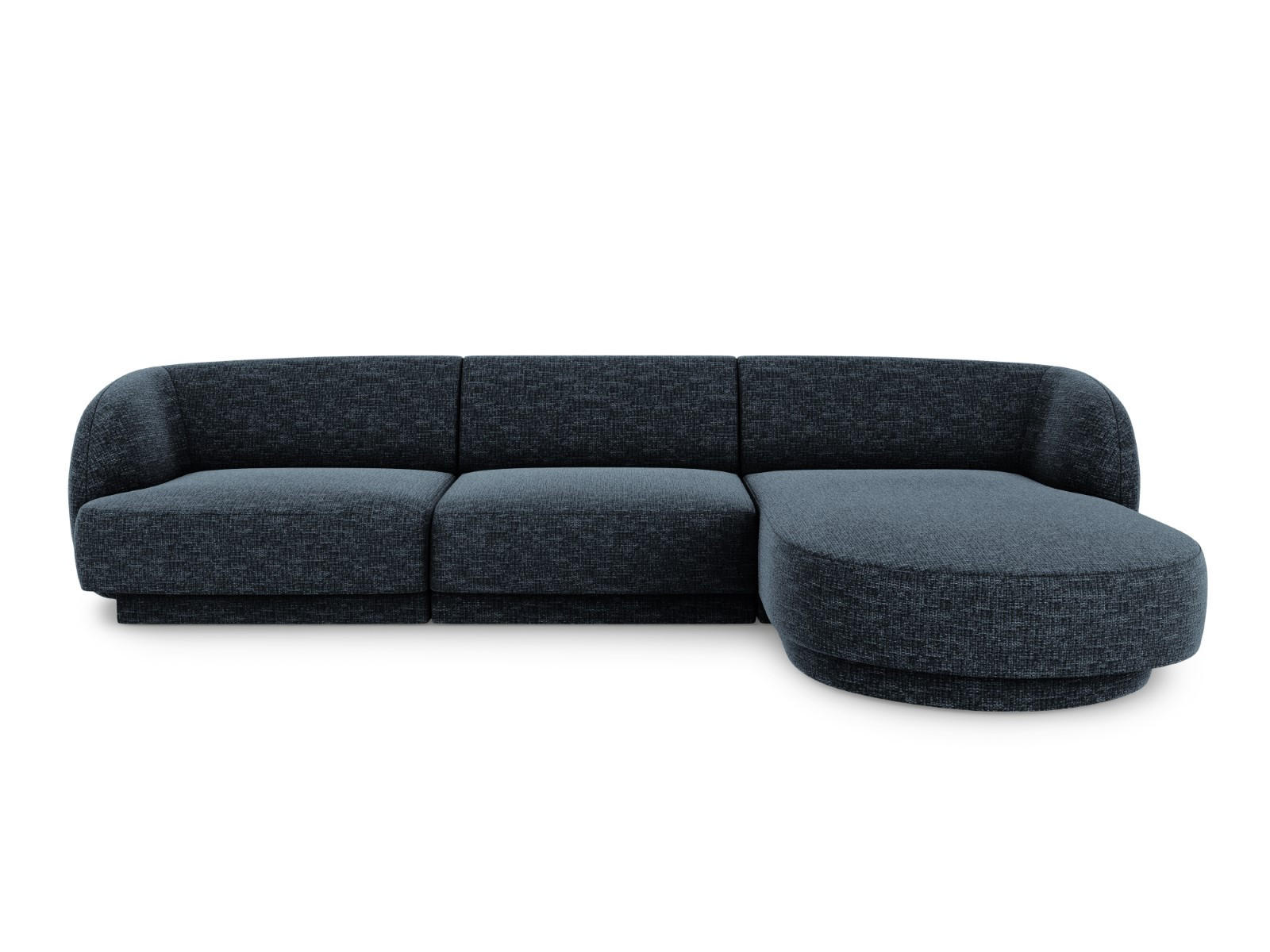 ECKSOFA rechts Miley aus Chenille-Stoff königsblau 4 Sitzplätze - Blau, Textil (156/255cm) - Micadoni