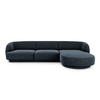 ECKSOFA rechts Miley aus Chenille-Stoff königsblau 4 Sitzplätze - Blau, Textil (156/255cm) - Micadoni