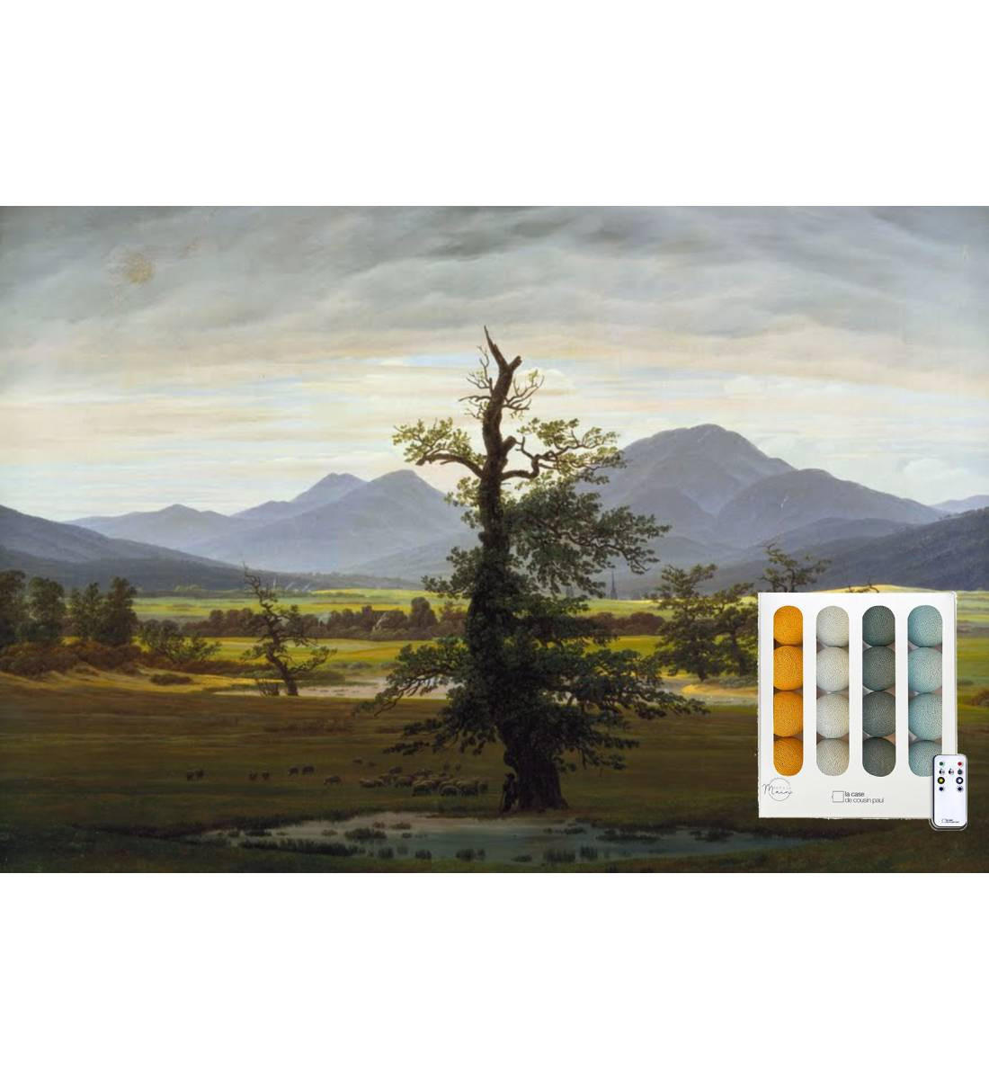 LICHTERKETTE LED Boxen - Paysage - Grün blau - Salbeigrün, Textil (165cm) - La case du cousin paul