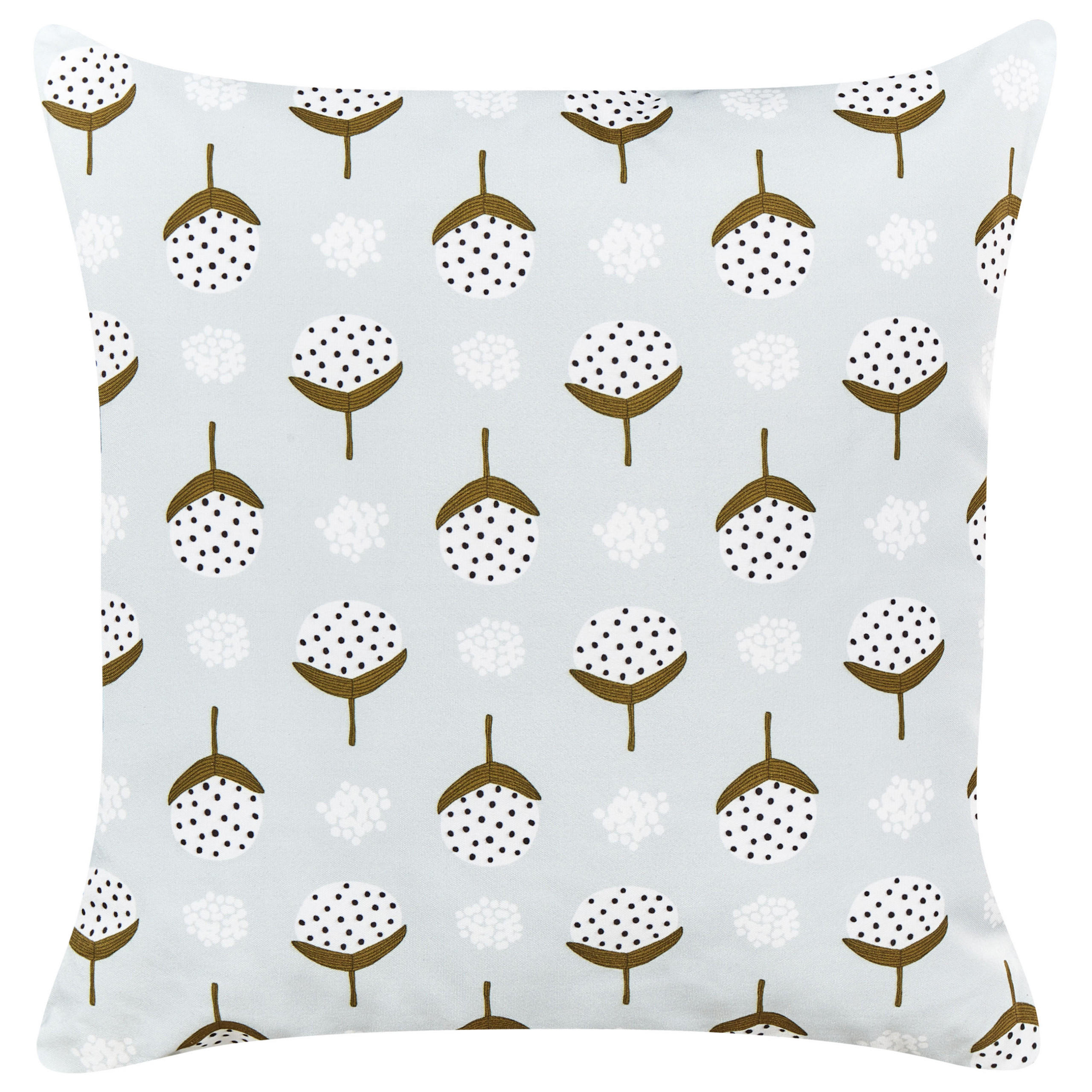 GARTENKISSEN 2er-Set geometrisches Muster hellgrün 45/45 cm Cuneo - Hellgrau, Textil (45/45cm) - Beliani