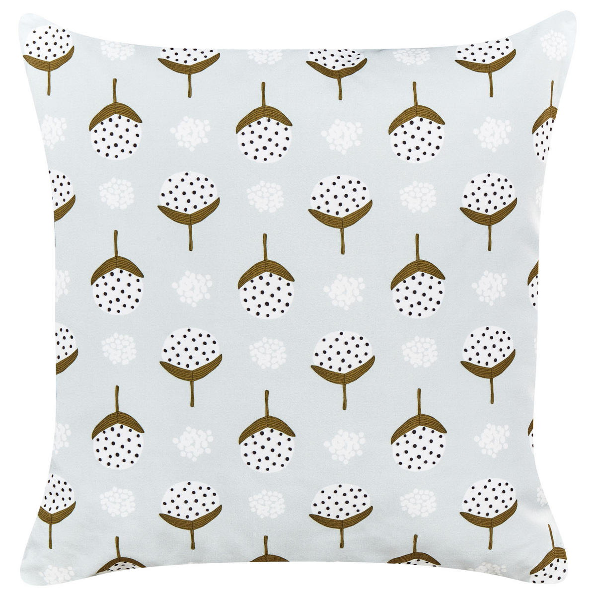 GARTENKISSEN 2er-Set geometrisches Muster hellgrün 45/45 cm Cuneo - Hellgrau, Textil (45/45cm) - Beliani