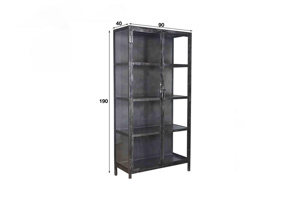 HIGHBOARD ARLES Schwarz Metall - Schwarz, Metall (90/190/40cm) - KAWOLA