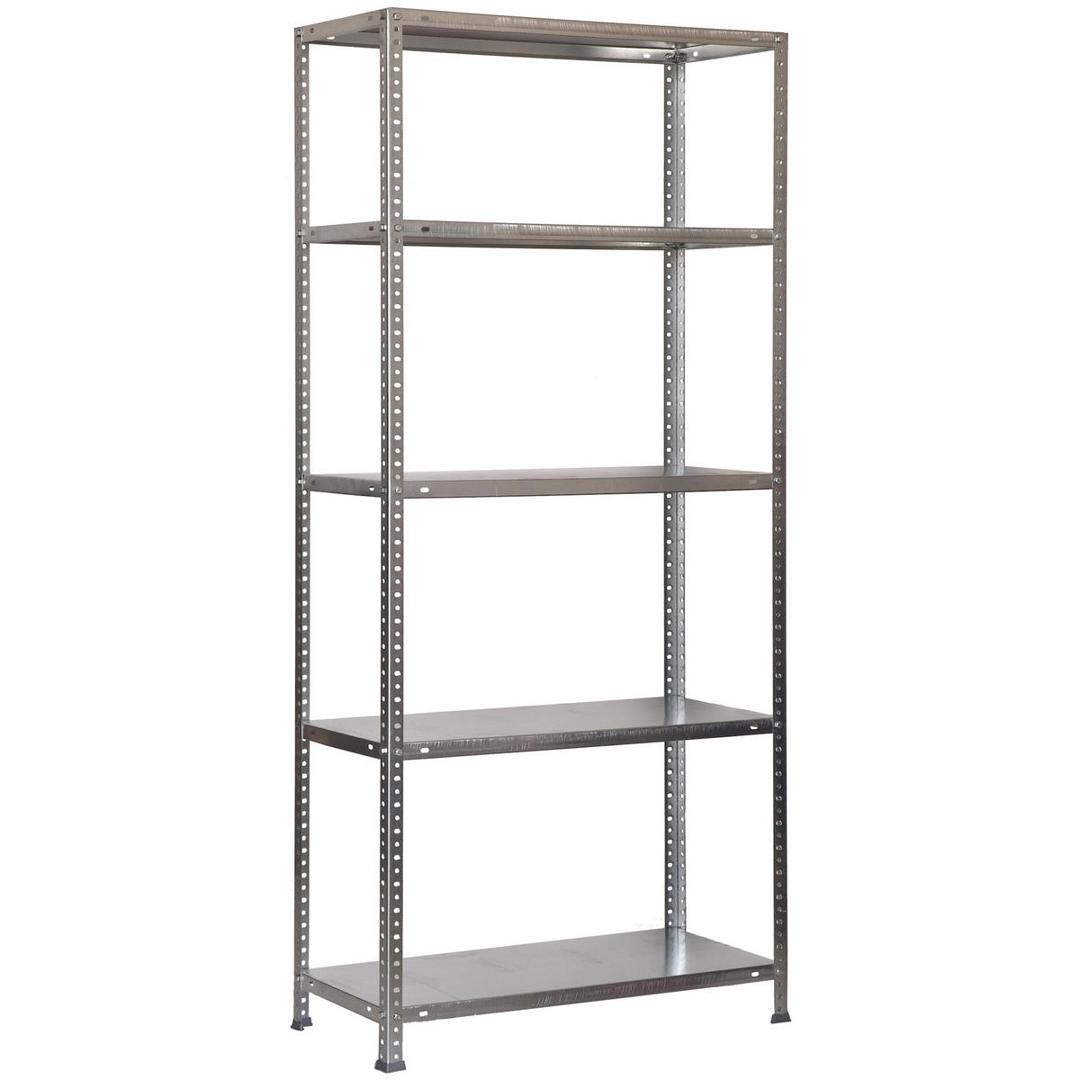 SCHRAUBREGAL PANDA TALL | HxBxT 200x100x40cm | 5 Fachböden | Fachlast 75kg | Verzinkt - Silberfarben, Metall (100/200/40cm) - PROREGAL