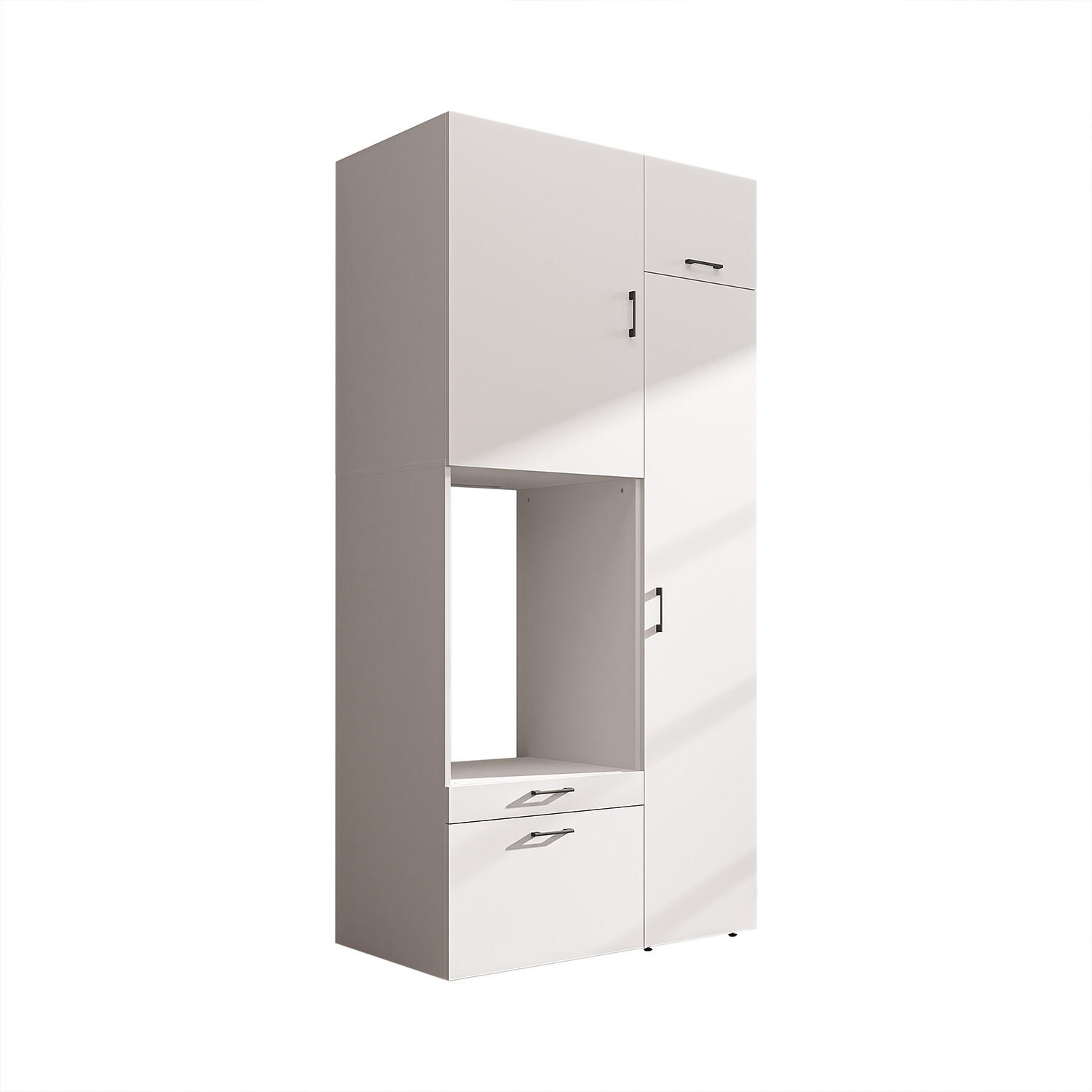 WASCHMASCHINENSCHRANK Serie 2 112cm Breit, 240cm Hoch - Weiß, Holzwerkstoff (112/240/67cm)