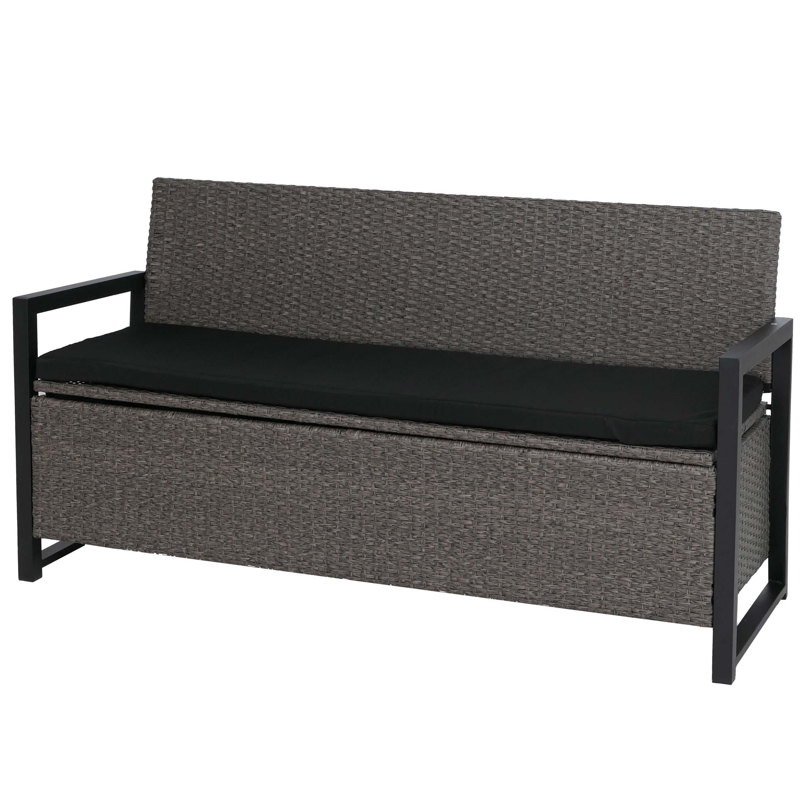 SITZBANK Grau, Schwarz - Schwarz/Grau, Kunststoff (164/87/57cm) - MCW