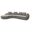 ECKSOFA mit Rundecke - Schwarz/Grau, Kunststoff/Textil (340/225cm) - home24