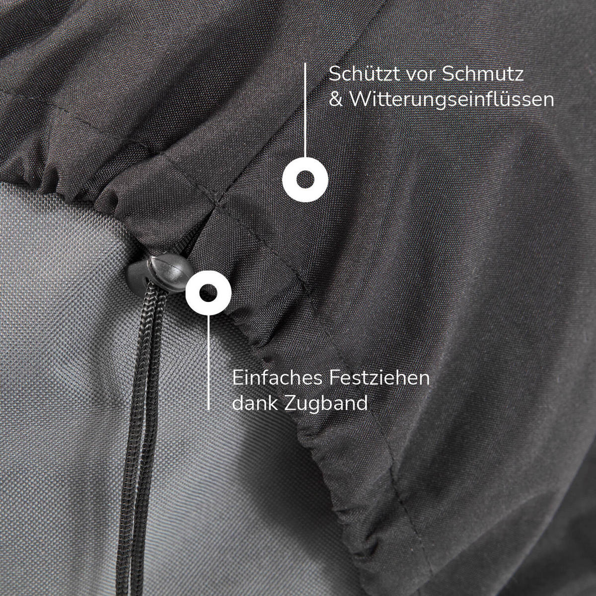 SCHUTZHÜLLE Der Große - Schwarz, Textil (145/133/1cm) - Mokebo