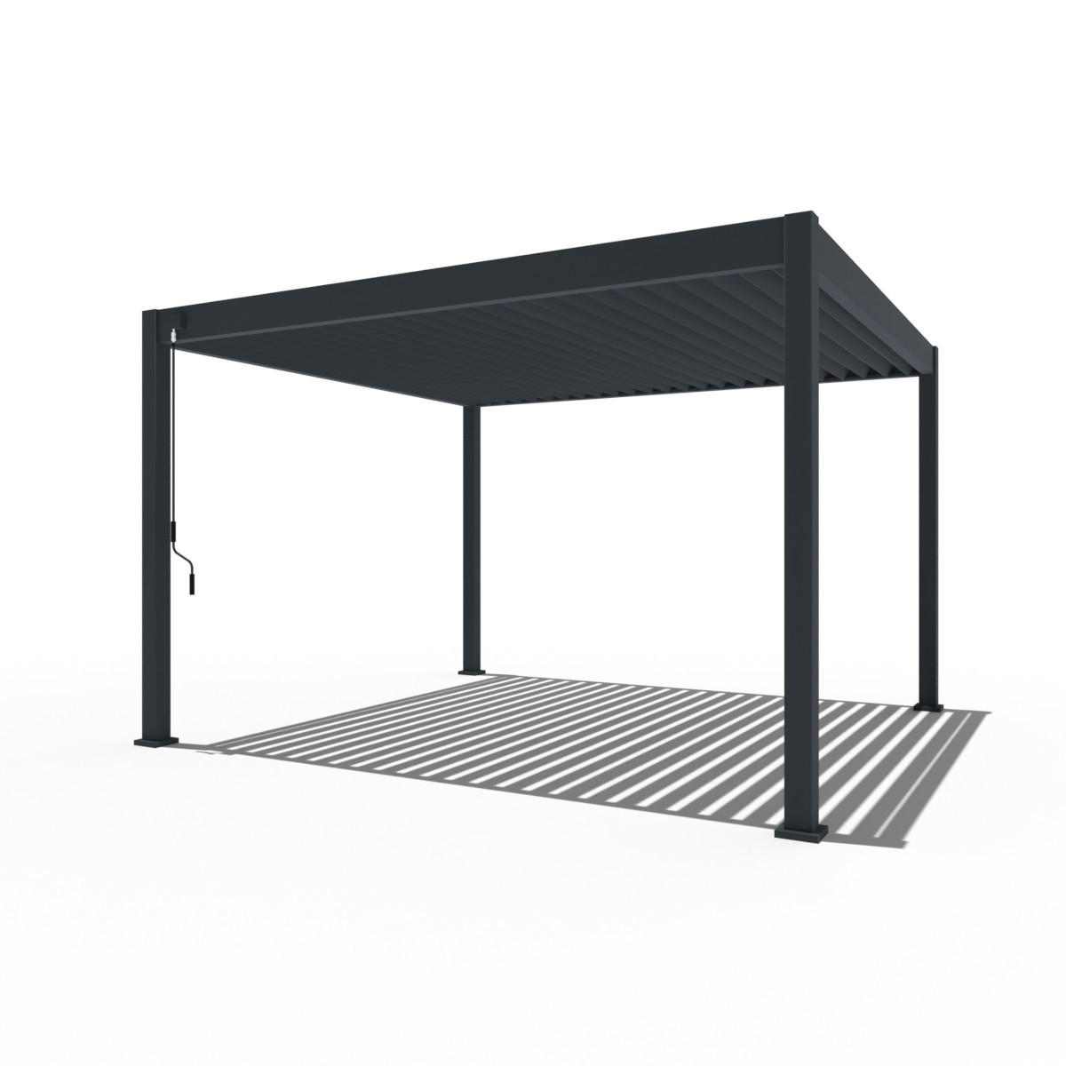 PERGOLA Terrassenüberdachung Superior Aluminium freistehend | 3,6 x 4 M | Lamellendach anthrazit - Anthrazit, Metall (400/255/360cm) - PergoLine