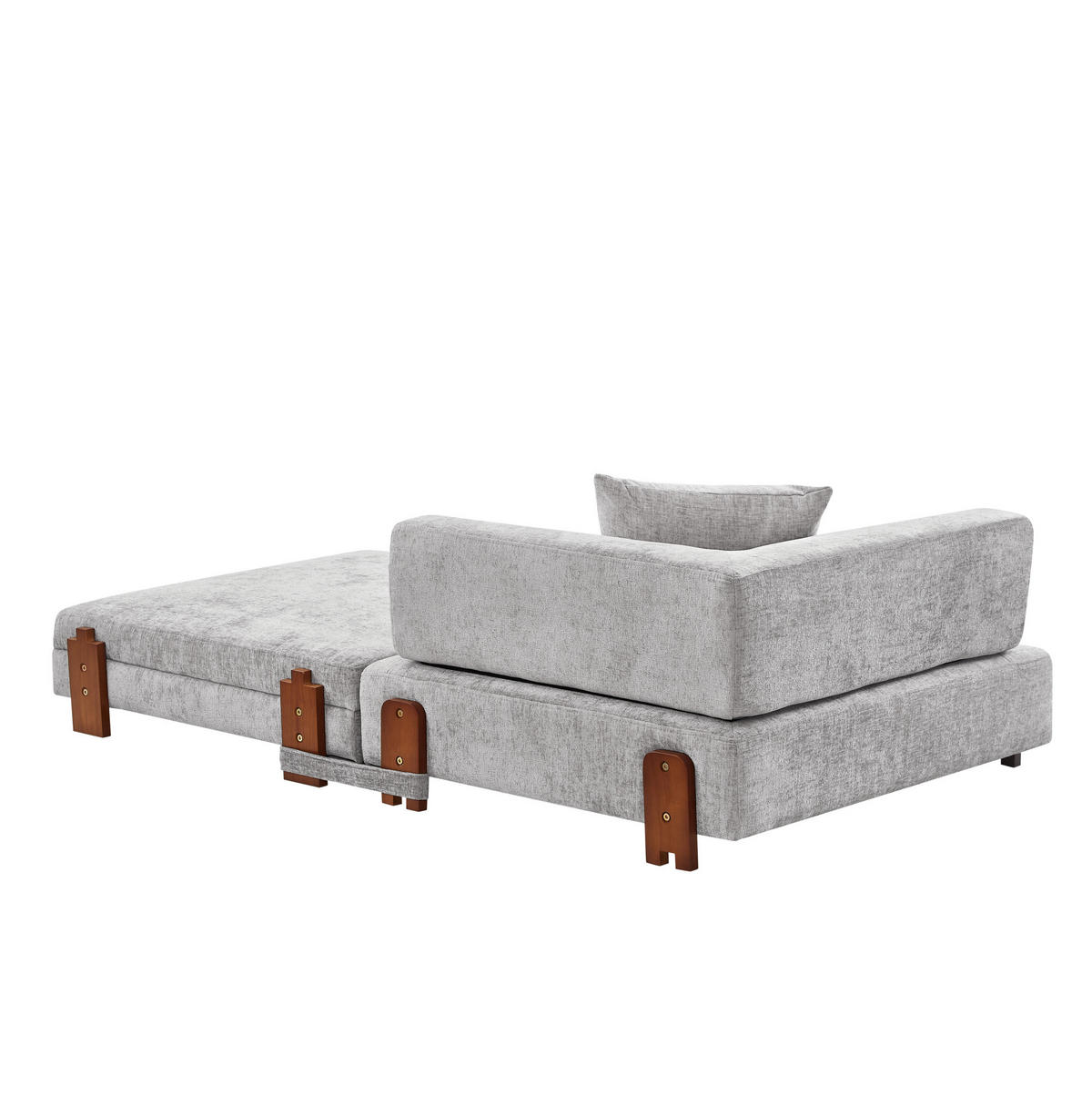SCHLAFSOFA klappbar 2-in-1 Stoff Light Grey - Hellgrau, Textil (170.5/48/84cm) - Meubliv