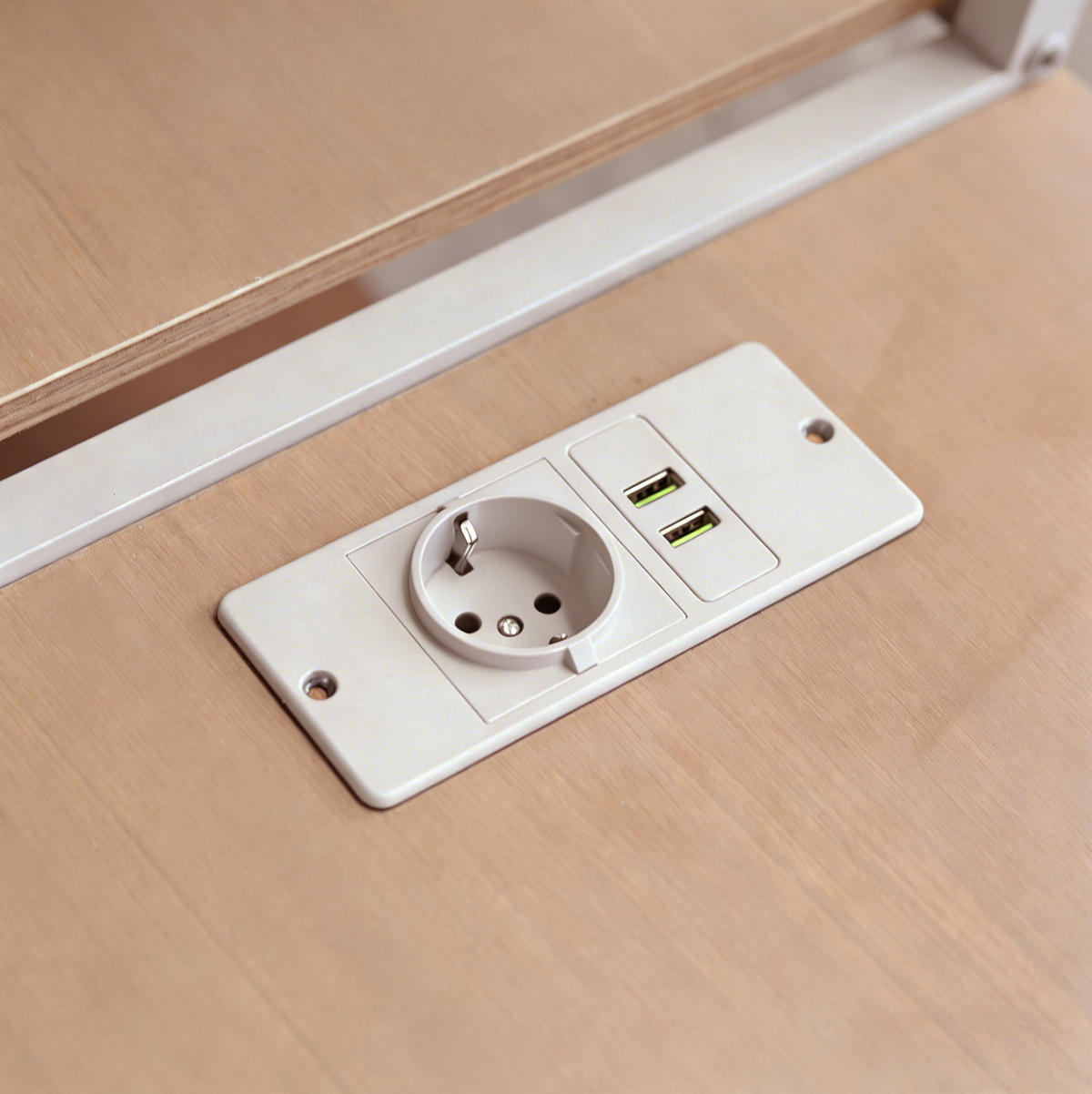 HOCHBETT 140/200 cm, Weiß mit TV-Ständer, Steckdose und Sicherheitsleiter - Weiß, Metall (140/200cm) - MIVRAY