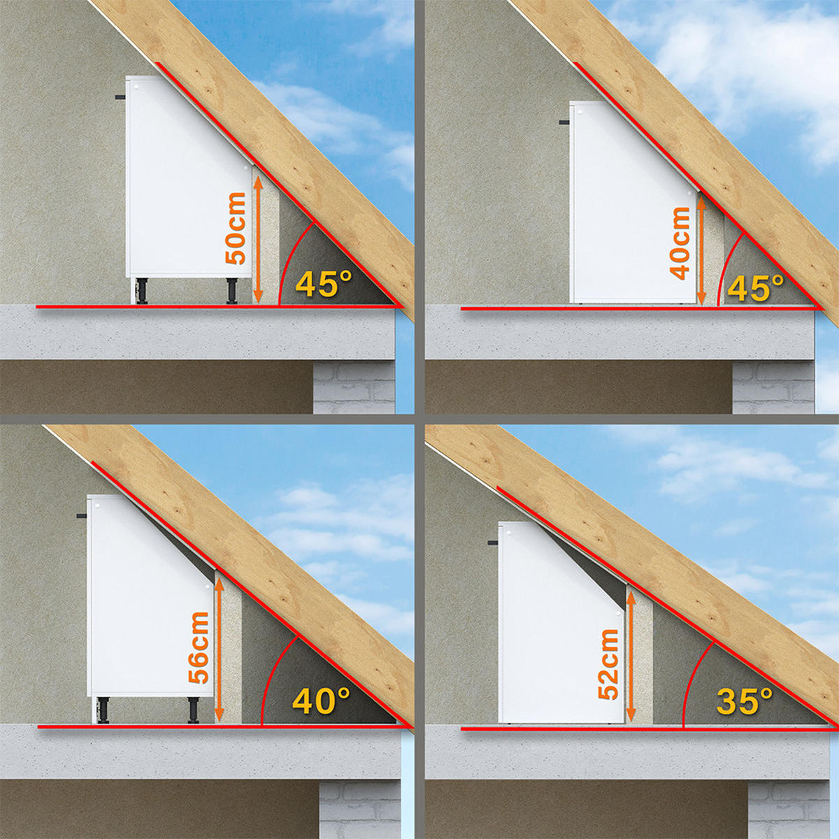 KUHINJSKI ORMAR ZA KOSINE KROVA R-Line Plemenita Siva 120 cm Set od 2 korpusa ormara, dubina 60 cm - siva/antracit, drvni materijal (120/83.8/60cm) - Vicco
