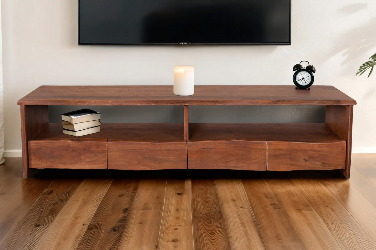 LOWBOARD DAHLIA - Braun/Akaziefarben, Akazienholz/Holz (190/50/45cm) - SAM