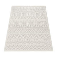 KURZFLORTEPPICH, mit Struktur, aus Polypropylen, Florhöhe 10 mm, Creme, 140 x 200 cm - Beige, Textil (140/200cm) - KADIMA DESIGN