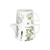 TEEKANNE Tea For Me Kräuter mit Deckel und Becher - Naturfarben, Keramik (0.4L) - Könitz