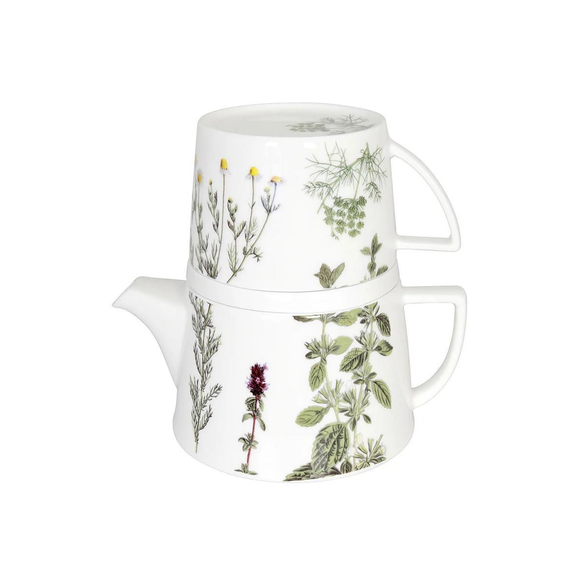 TEEKANNE Tea For Me Kräuter mit Deckel und Becher - Naturfarben, Keramik (0.4L) - Könitz