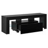 TV-ELEMENT Grimsey - Schwarz Hochglanz, Glas/Holzwerkstoff (130/45/35cm) - [en.casa]