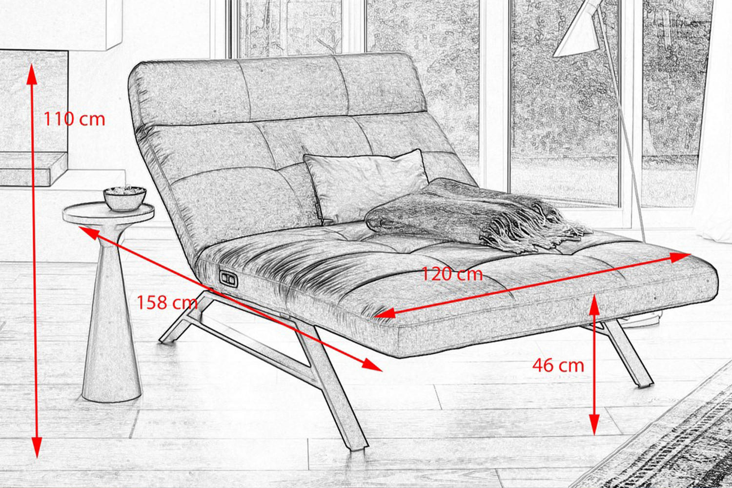 LIEGE AMERIVA Grau Velvet - Silberfarben/Grau, Textil (120/110/158cm) - KAWOLA