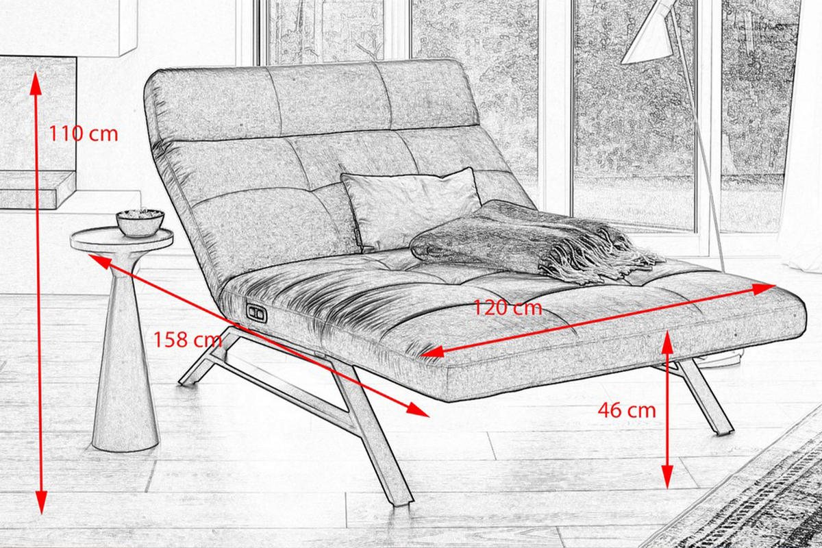 LIEGE AMERIVA Grau Velvet - Silberfarben/Grau, Textil (120/110/158cm) - KAWOLA