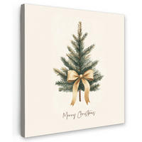 LEINWANDBILD Weihnachtsbaum - Weihnachten - Frohe Weihnachten - Beige 20x20 cm - Sandfarben, Textil (20/20cm) - MuchoWow
