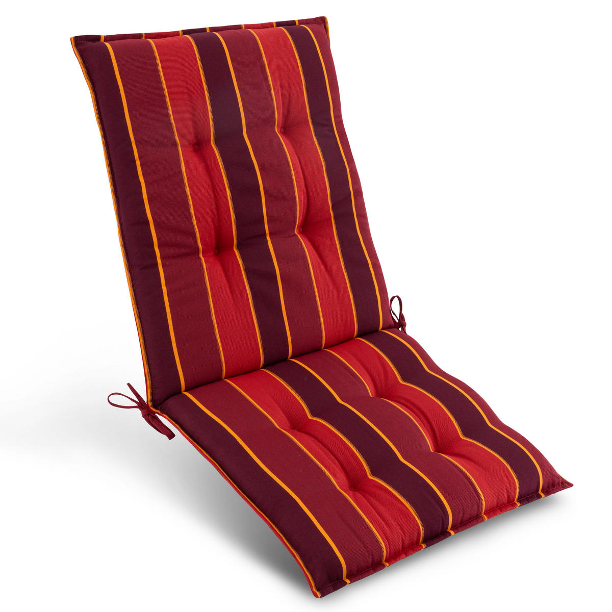 NIEDERLEHNERAUFLAGE Sun-NL 105/50/8cm Rot-Gestreift - Multicolor, Textil (50/8/105cm) - Beautissu 