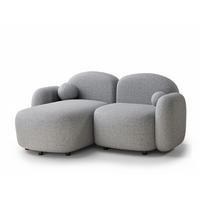ECKSOFA Bahama Hellgrau Webstoff - Links Seite - Hellgrau/Schwarz, Holz/Holzwerkstoff (146/190cm) - Maison de Reve