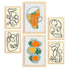 POSTER Set Mit 6 Demodierte Vase In Blume Zusammenfassung Ästhetische Dekorative Gemälde Für Ihr Wohnzimmer Zuhause A3 & A4 Rahmen Aus Hellem Holz - Beige, Papier (29/3cm) - Nacnic