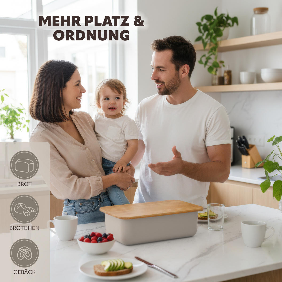 BROTKASTEN, grau - Hellgrau, Kunststoff (40/12.5/23cm) - bremermann