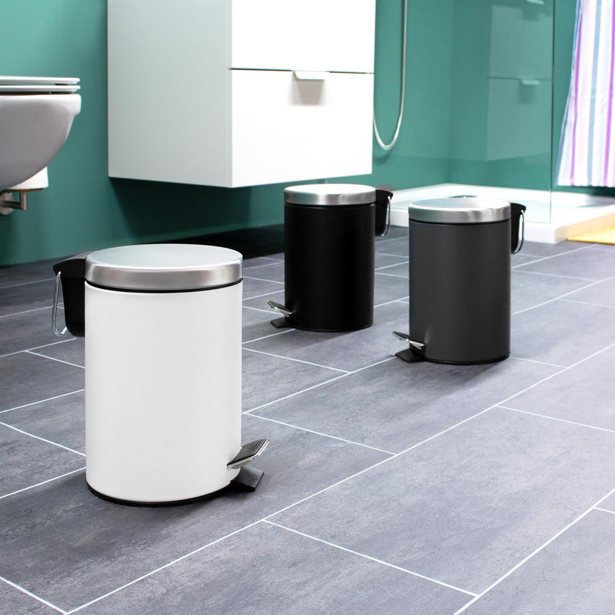 TRETEIMER, weiß, Edelstahl - Weiß, Metall (17/25.5/17cm) - bremermann