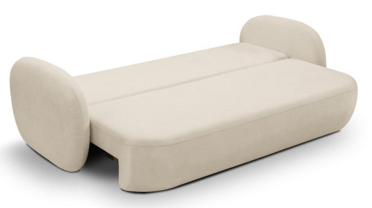 SITZSOFA Ecru LIO Mit Schlaffunktion Bezogen Mit Stoff SICURO 55 - Beige, Leder/Textil (238/86.5/101cm) - Sepro Meble