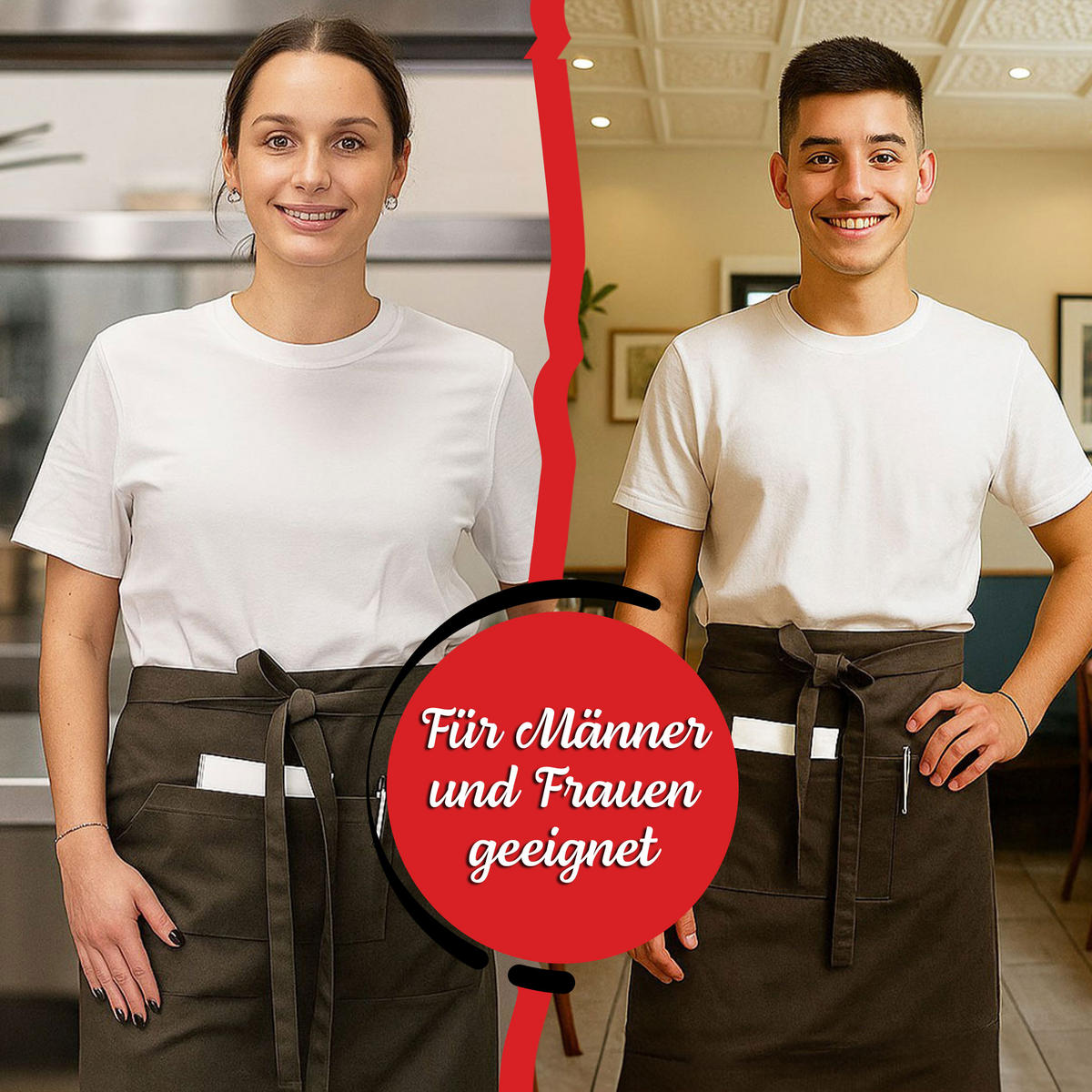 SCHÜRZE , 60x90 cm, 100% Baumwolle - Braun, Textil (60/90cm) - Zollner