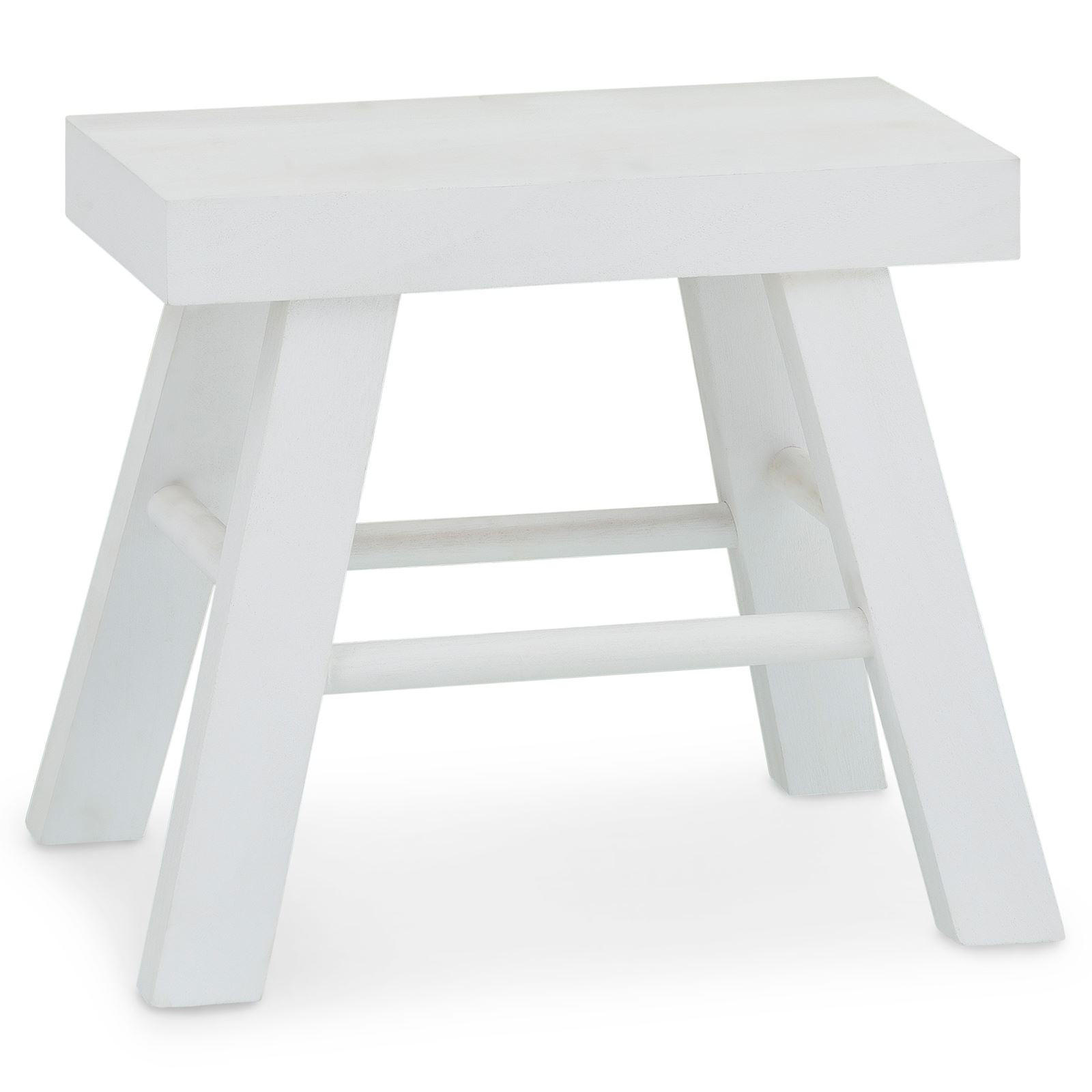 HOCKER ROSAL weiß - Weiß, Holz (32/30/17cm) - CARO-Möbel