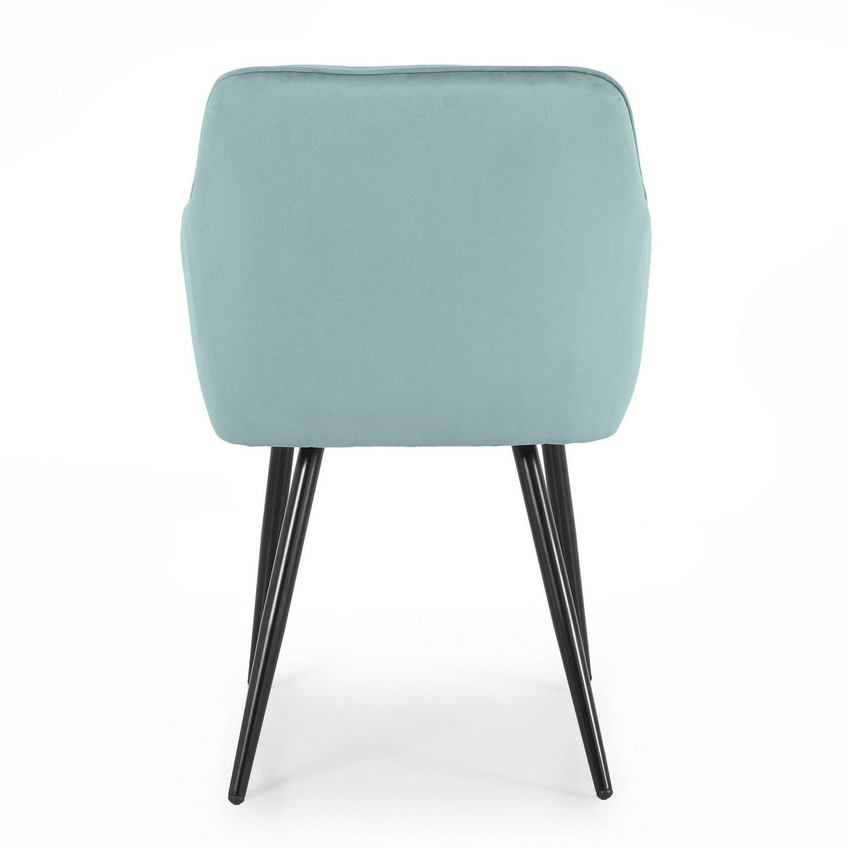 ČALÚNENÁ STOLIČKA, sada 6 ks, kovové nohy, tyrkysová, čierna 54,5/82,5/58 - čierna/tyrkysová, textil (55/83/50cm) - RAUMHIRSCH FURNITURE