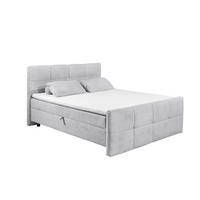 BOXBETT Breitcord, 7-Zonen-Tonnentaschen-Federkernmatratze, HR-30 Topper, Bettkasten - Hellgrau/Schwarz, Holz/Kunststoff (180/200cm) - ed exciting design