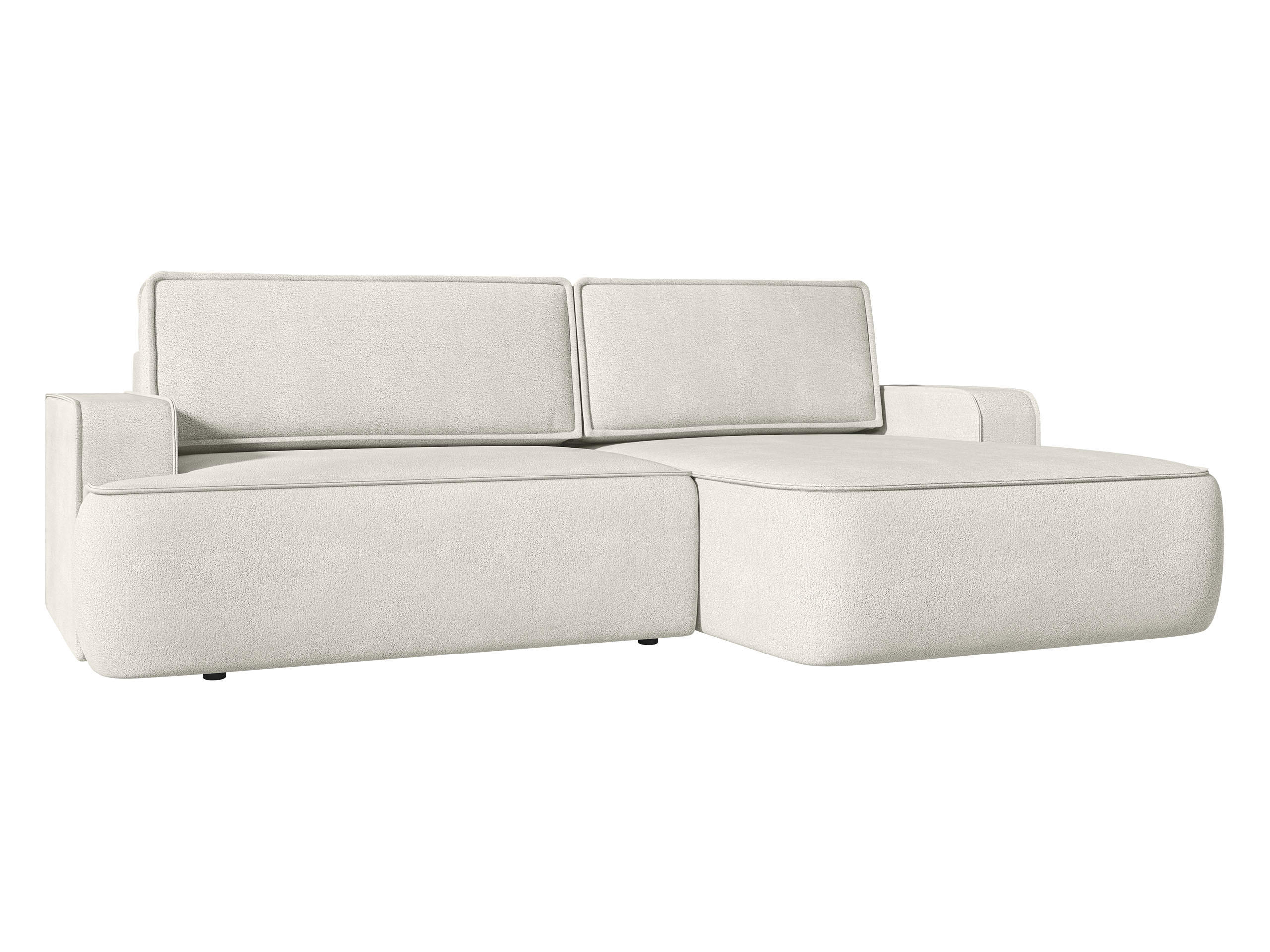 ECKSOFA Mono, Seite: Rechts - Hellbraun/Schwarz, Holz/Kunststoff (260/168cm) - MIRJAN24
