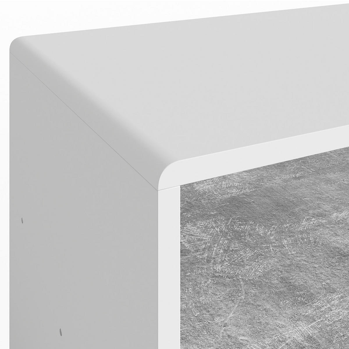 COUCHTISCH Beton/Weiß 99.6 x 39.8 cm - Weiß/Grau, Holzwerkstoff (39.8/99.6/40.1cm) - Vicco