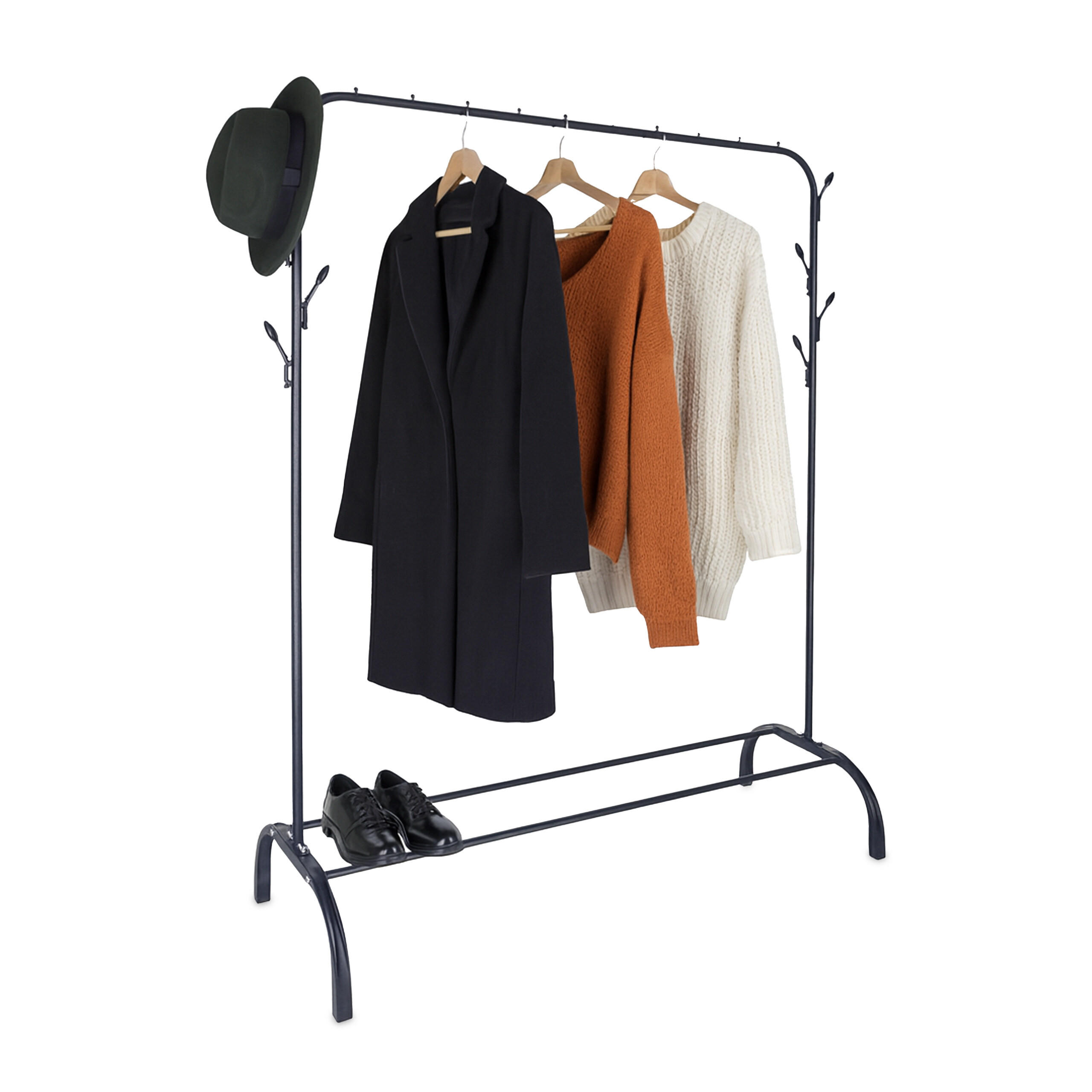 KLEIDERSTÄNDER - Schwarz, Kunststoff/Metall (110/148/40cm) - Relaxdays