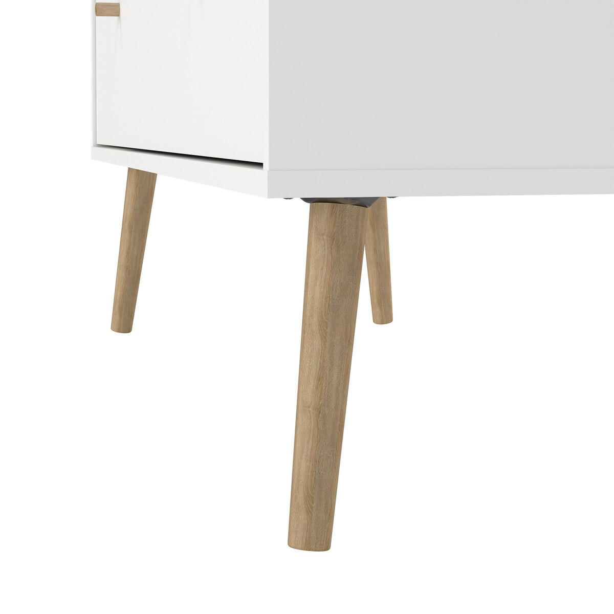 KOMMODE mit 4 Schubladen und Holzfüßen tarp 98,7/39,1/81,7 cm - Weiß, Holzwerkstoff (39.1/81.7/98.7cm) - Calicosy