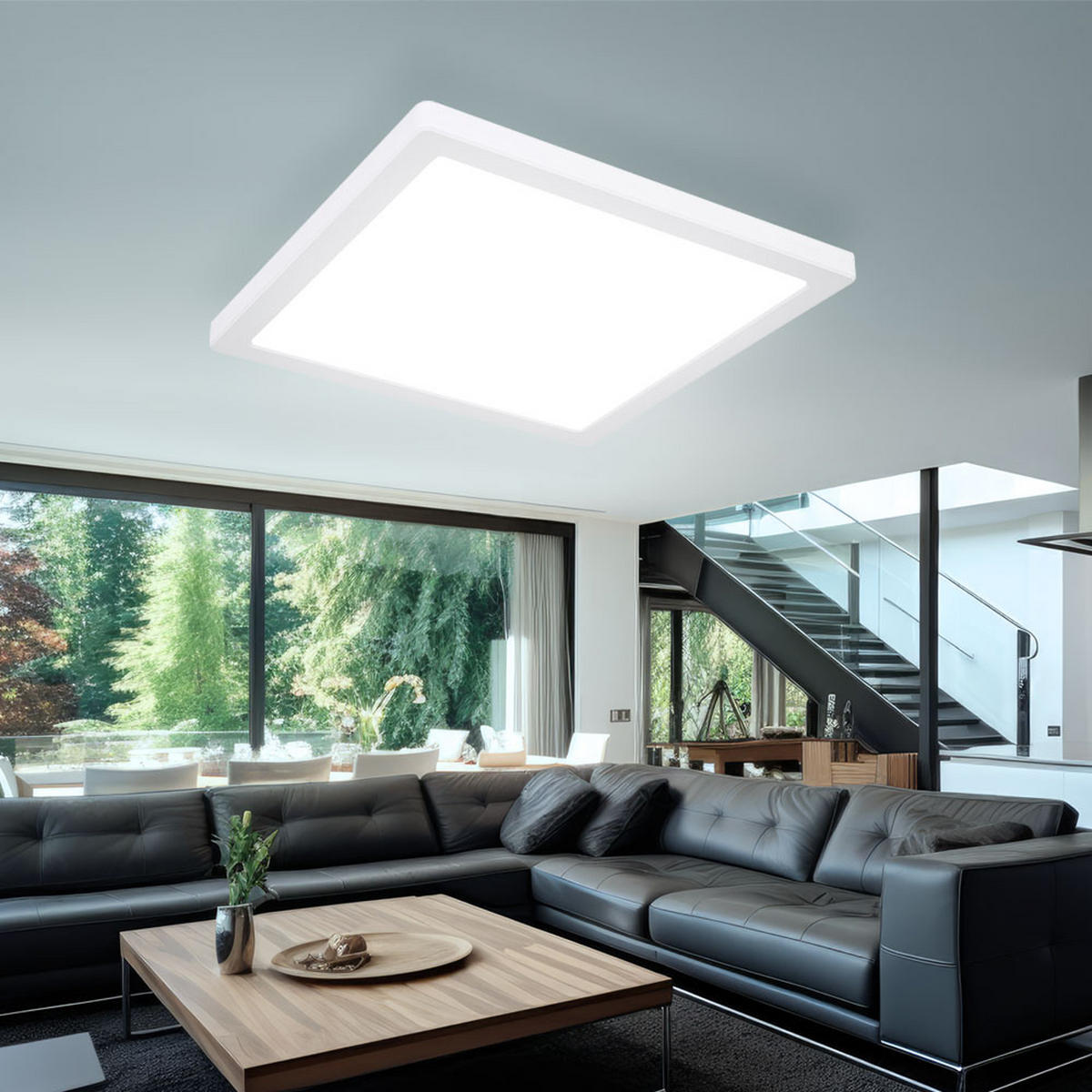 LED DECKENLEUCHTE LASSE Kunststoff Weiß - Weiß, Kunststoff (29.1/29.1/1.7cm) - Globo Lighting