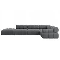 ECKSOFA modulares Sofa Felto-L2 - 380x190x70 cm Dunkelgrau Cord - Dunkelgrau, Holzwerkstoff/Textil (380/190cm) - ALTDECOR