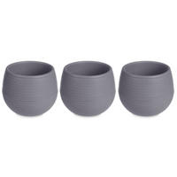 BLUMENTÖPFE Selbstbewässernd Kunststoff 3er-Set Ø 6 cm - Anthrazit, Kunststoff (6/6cm)